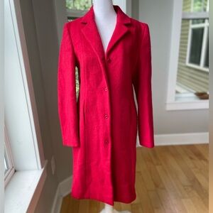 Vintage The Limited Classic Red Wool Mohair Long Dress Coat Size Small